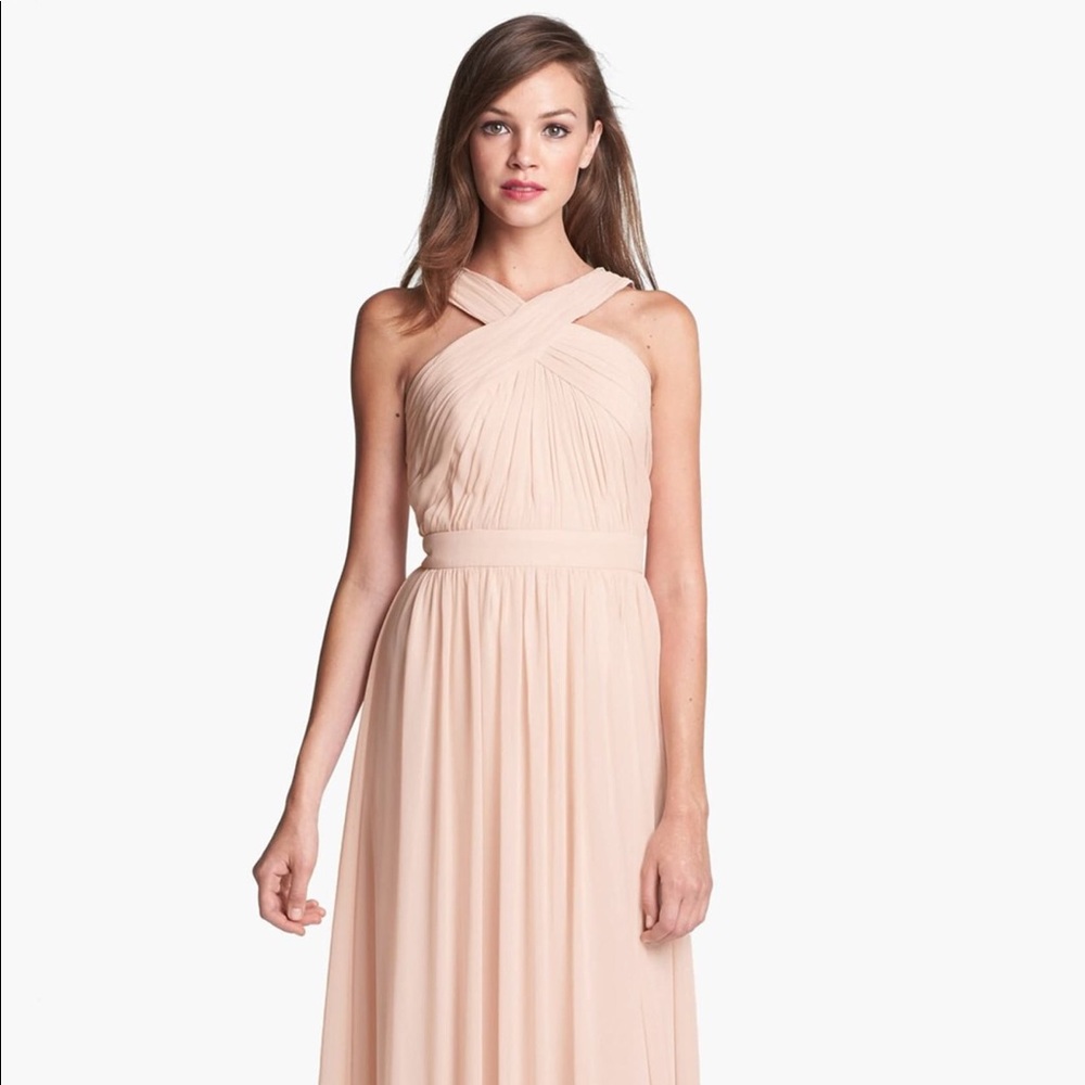 Monique Lhuillier Blush Bridesmaid Dress